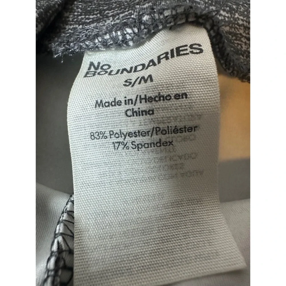 No Boundaries Womens High Rise Tie Waist Leggings Charcoal Grey Heather S/M NEW